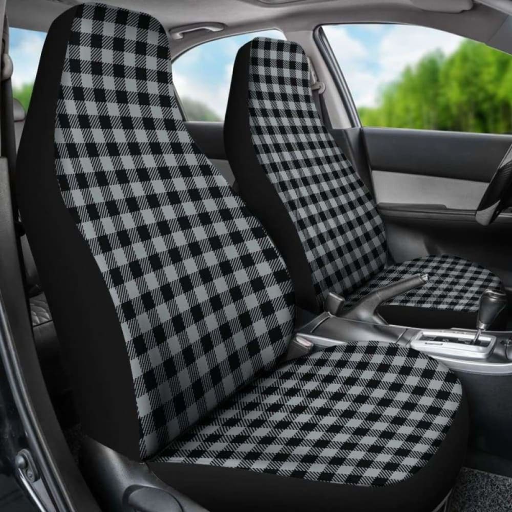 Medium Gray Buffalo Plaid Car Seat Covers 105905 - YourCarButBetter