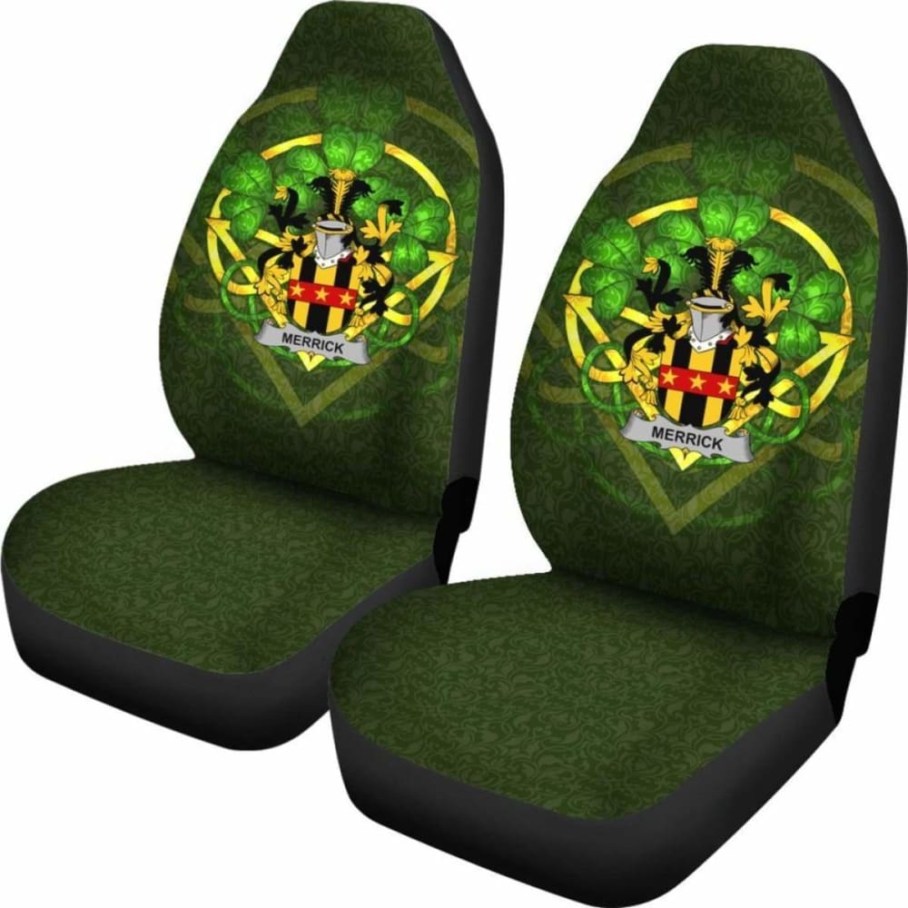 Merrick Or Meyrick Ireland Car Seat Cover Celtic Shamrock (Set Of Two) 154230 - YourCarButBetter