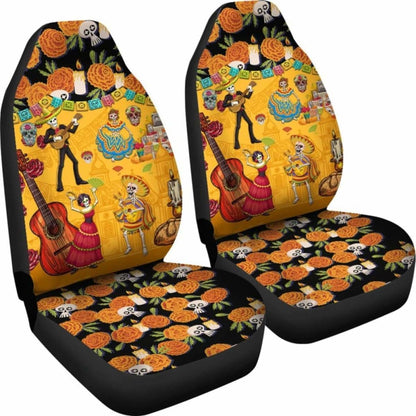 Mexican De Muertos Car Seat Cover Flowers 101207