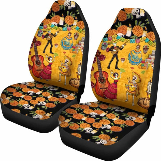 Mexican De Muertos Car Seat Cover Flowers 101207