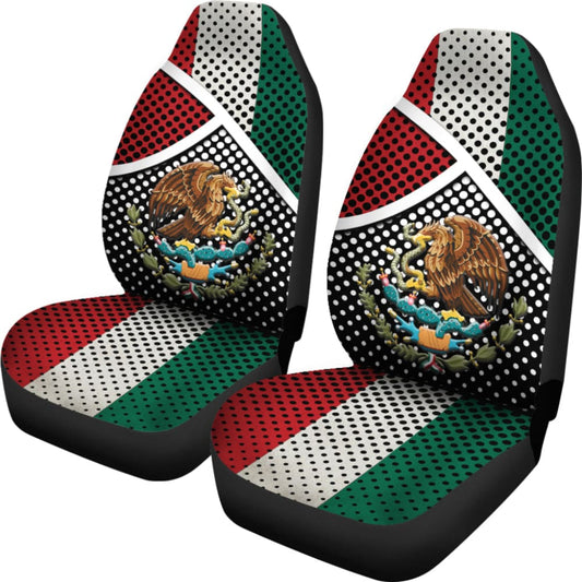 Mexican Flag Car Seat Cover Circular Dot Pattern 550317 - YourCarButBetter