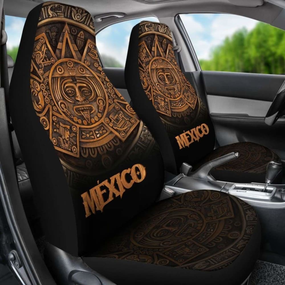 Mexico Aztec Car Seat Covers - The Ancient Aztec Calendar (Set Of Two) 110424 - YourCarButBetter