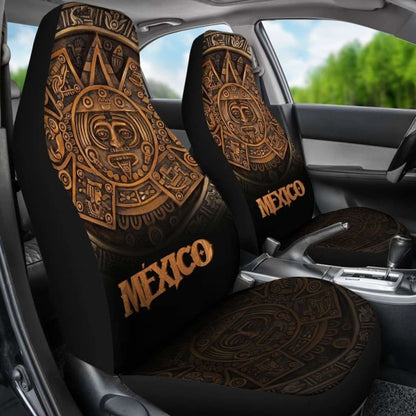Mexico Aztec Car Seat Covers - The Ancient Aztec Calendar (Set Of Two) 110424 - YourCarButBetter