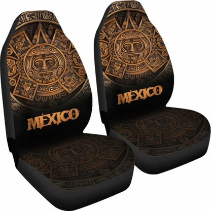 Mexico Aztec Car Seat Covers - The Ancient Aztec Calendar (Set Of Two) 110424 - YourCarButBetter