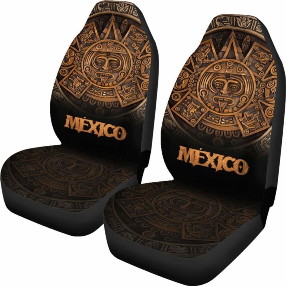 Mexico Aztec Car Seat Covers - The Ancient Aztec Calendar (Set Of Two) 110424 - YourCarButBetter