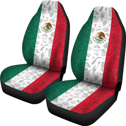 Mexico Flag And Symbols Car Seat Covers 550317 - YourCarButBetter