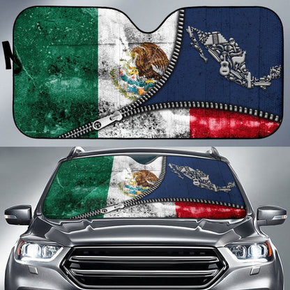 Mexico Flag Auto Sun Shades Mexico Flag And Map Windshield Sun Shade 550317 - YourCarButBetter