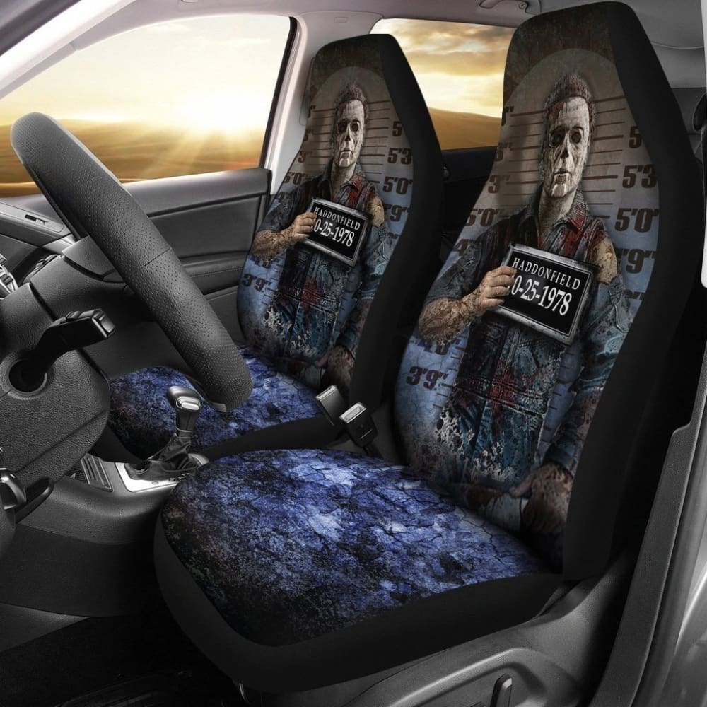 Michael Myers Car Seat Covers Custom Police Wanted Car Decoration 101819 - YourCarButBetter