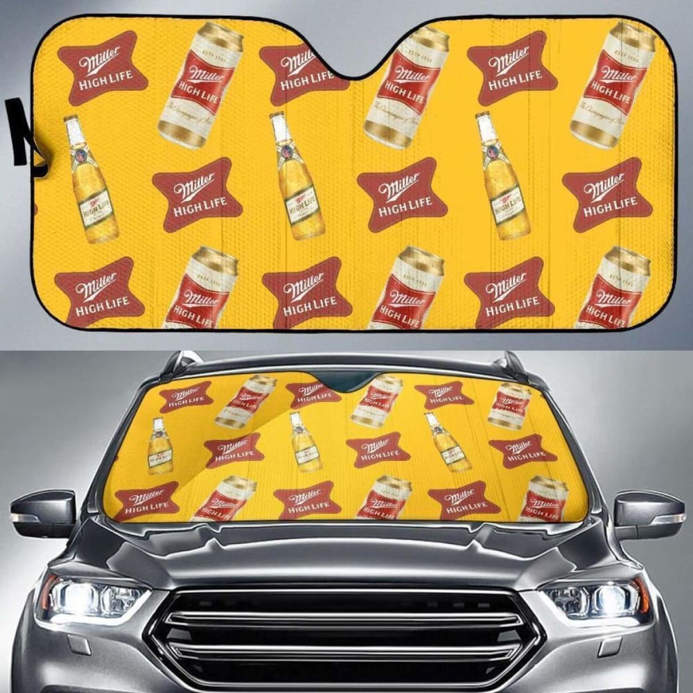 Miller High Life Car Sun Shade Auto Sun Visor For Beer Lover 102507 - YourCarButBetter