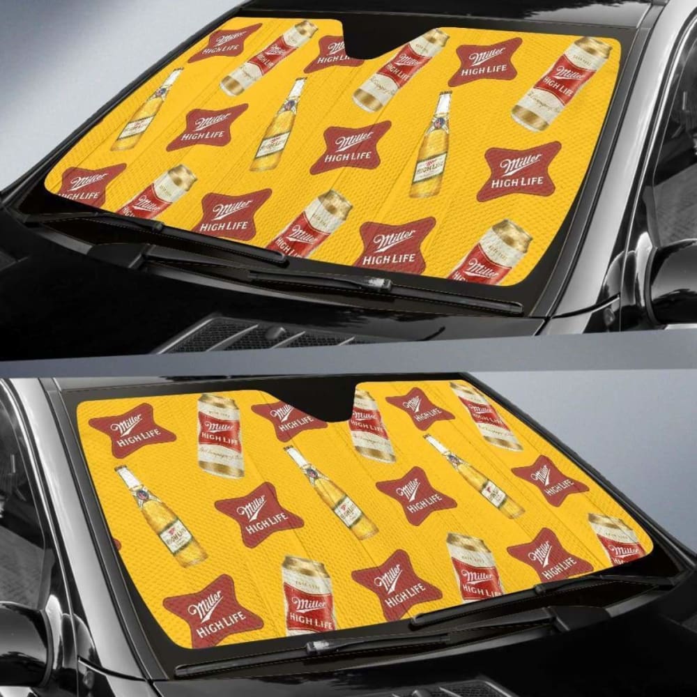 Miller High Life Car Sun Shade Auto Sun Visor For Beer Lover 102507 - YourCarButBetter