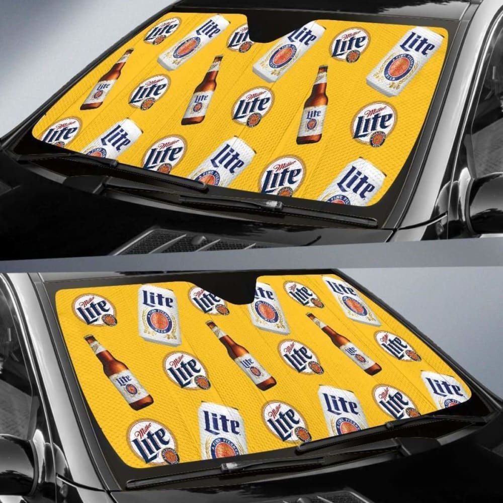 Miller Lite Car Auto Sun Shade Auto Sun Visor For Beer Lover 102507 - YourCarButBetter