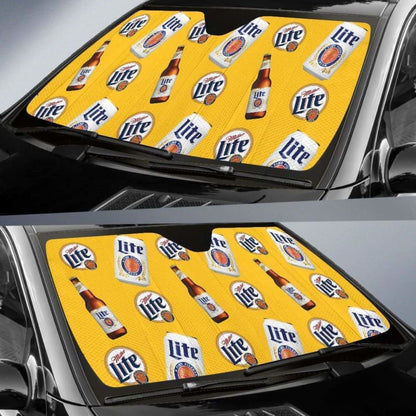 Miller Lite Car Auto Sun Shade Auto Sun Visor For Beer Lover 102507 - YourCarButBetter
