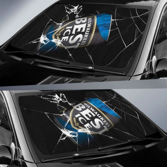 Mil’S Best Ice Auto Sun Shade Car Sun Visor Funny Beer Lover 102507 - YourCarButBetter
