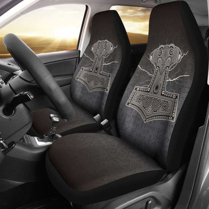 Mjollnir Of Odin In Viking Style Car Seat Covers 144909
