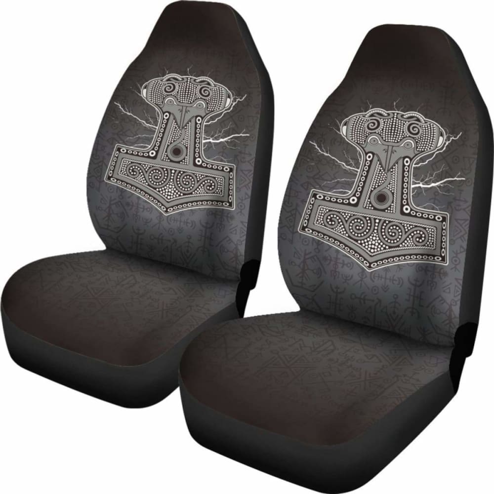 Mjollnir Of Odin In Viking Style Car Seat Covers 144909