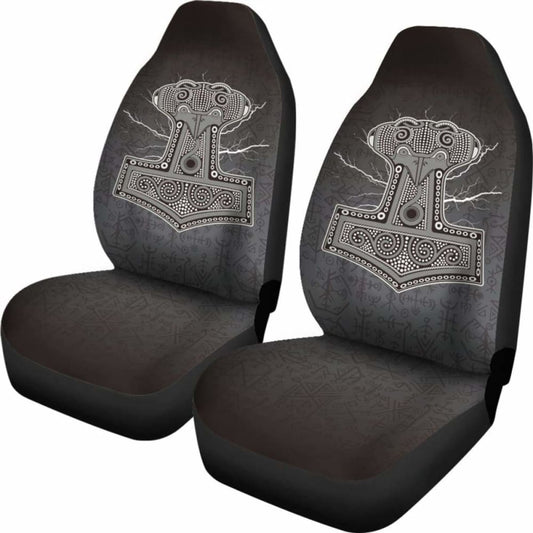 Mjollnir Of Odin In Viking Style Car Seat Covers 144909
