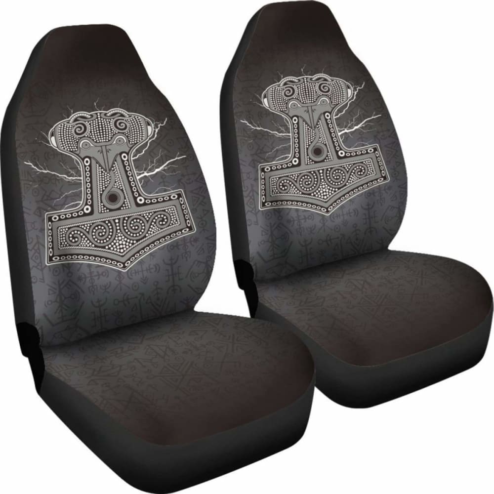 Mjollnir Of Odin In Viking Style Car Seat Covers 144909