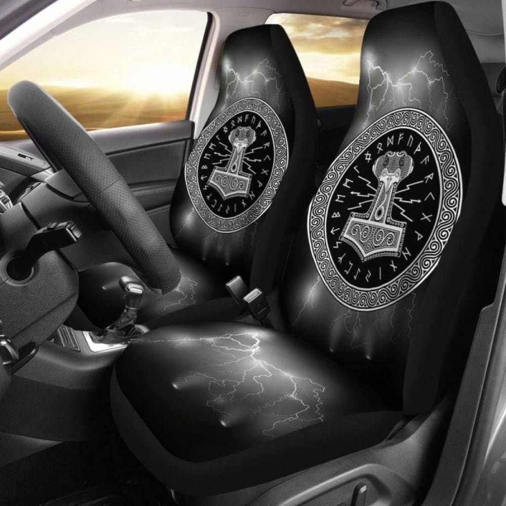 Mjolnir In Lightning Storm Car Seat Covers 110424 - YourCarButBetter