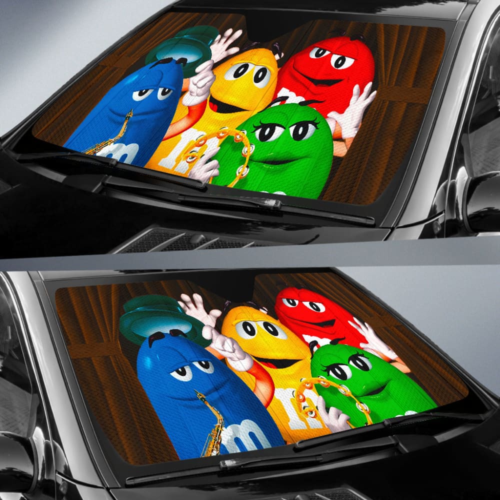 M&M Chocolate Band Car Auto Sun Shades Car Accessories Decoration 211301 - YourCarButBetter