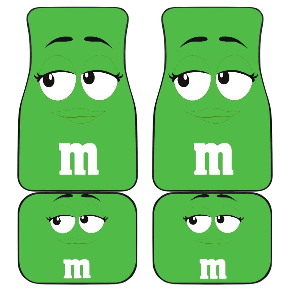 M&M Chocolate Green Front And Back Car Mats 094201 - YourCarButBetter