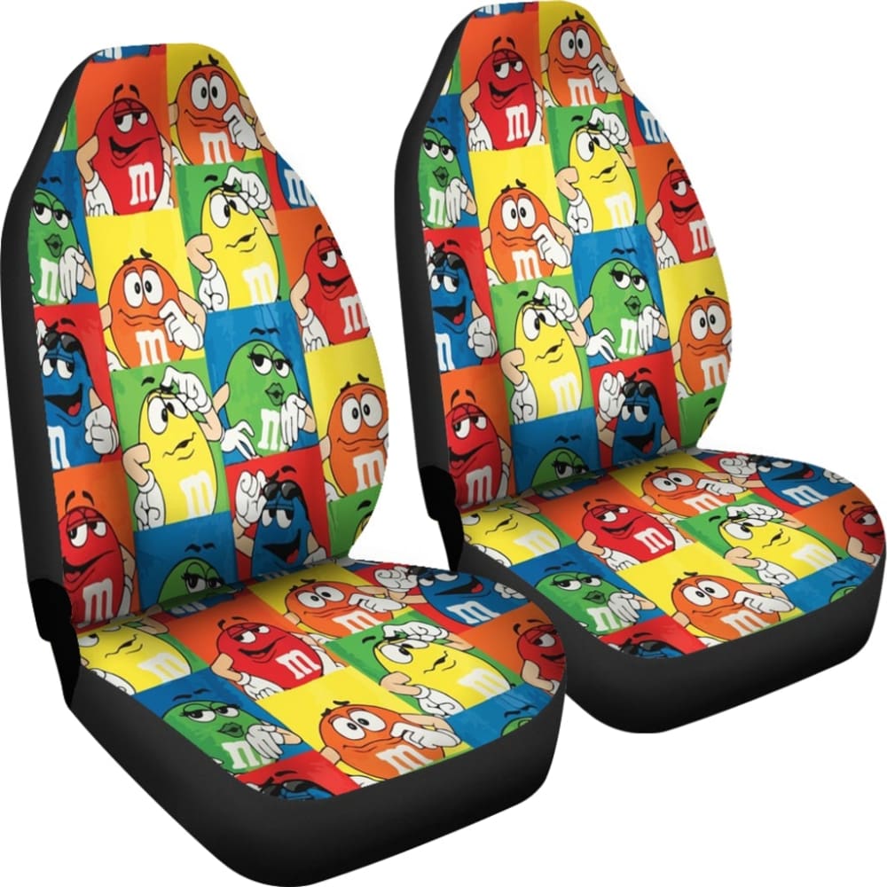 M&M Chocolate Pattern Car Seat Covers Car Accessories Decoration 094201 - YourCarButBetter