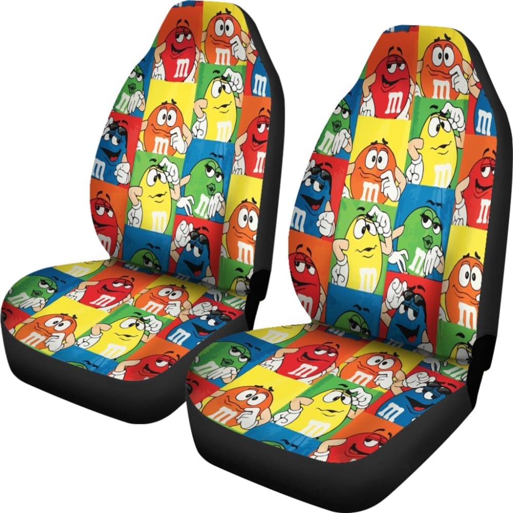 M&M Chocolate Pattern Car Seat Covers Car Accessories Decoration 094201 - YourCarButBetter