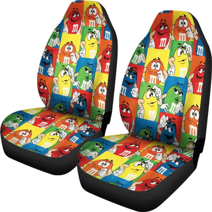M&M Chocolate Pattern Car Seat Covers Car Accessories Decoration 094201 - YourCarButBetter