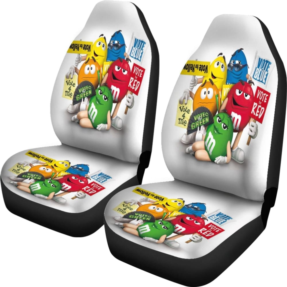 M&M Chocolate Team Car Seat Covers Car Accessories Decoration 094201 - YourCarButBetter