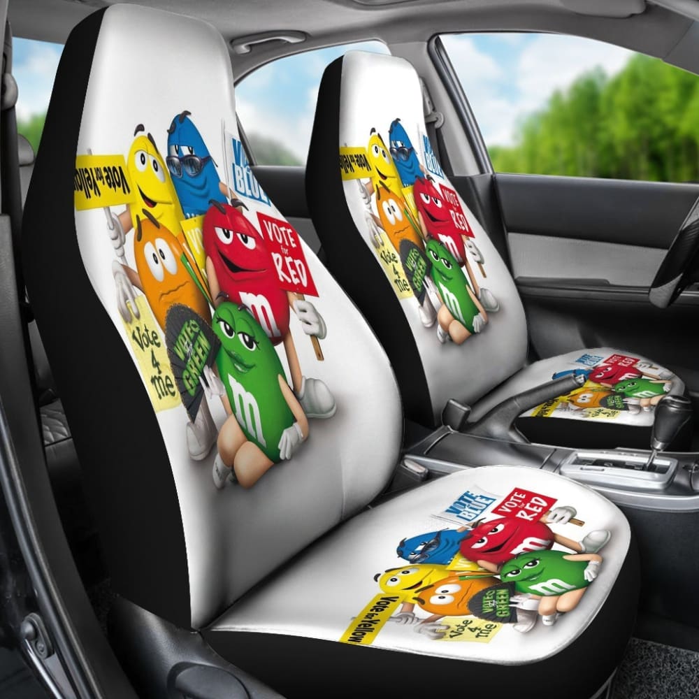 M&M Chocolate Team Car Seat Covers Car Accessories Decoration 094201 - YourCarButBetter