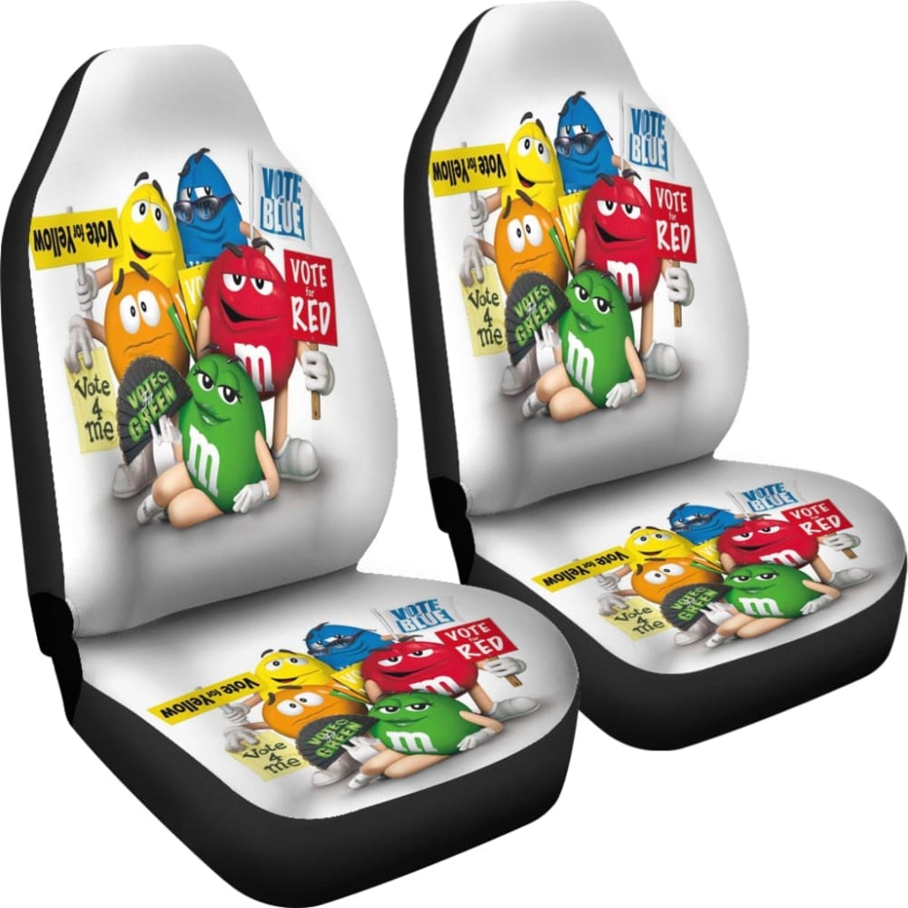M&M Chocolate Team Car Seat Covers Car Accessories Decoration 094201 - YourCarButBetter