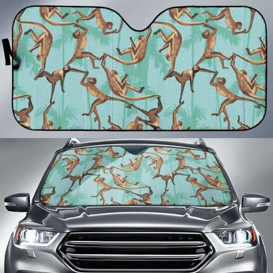 Monkey Palm Tree Background Car Auto Sun Shades 102507 - YourCarButBetter