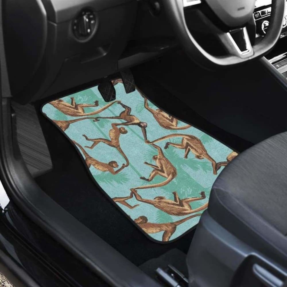 Monkey Palm Tree Background Front And Back Car Mats 153908 - YourCarButBetter