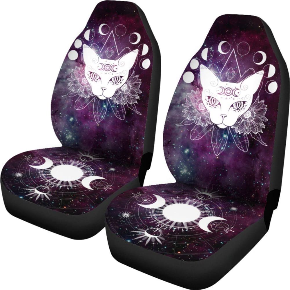 Moon Phases Cat Wicca Car Seat Covers 550317 - YourCarButBetter