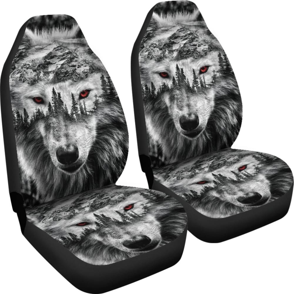 Mountain Snow Wolf Car Seat Covers 211303