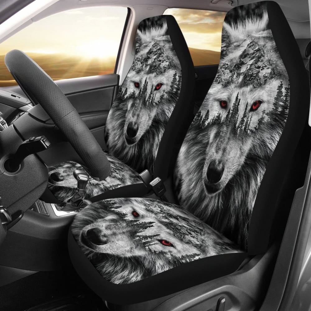Mountain Snow Wolf Car Seat Covers 211303
