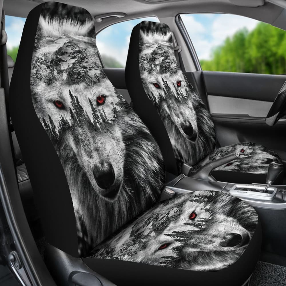 Mountain Snow Wolf Car Seat Covers 211303