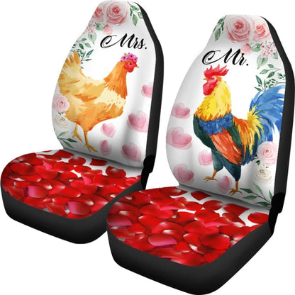 Mr And Mrs Chicken Car Seat Cover 094209 - YourCarButBetter
