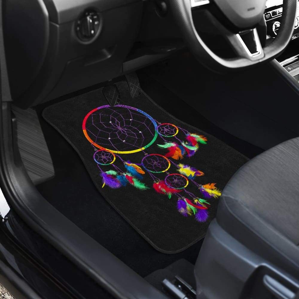 Multi Color Native Dreamcatcher Colorful Feather Car Floor Mats 211204 - YourCarButBetter
