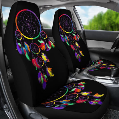 Multi Color Native Dreamcatcher Colorful Feather Car Seats Covers 211204 - YourCarButBetter