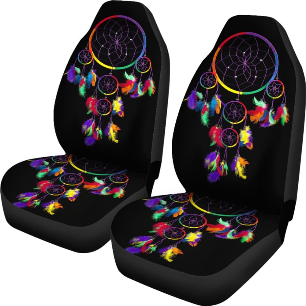 Multi Color Native Dreamcatcher Colorful Feather Car Seats Covers 211204 - YourCarButBetter