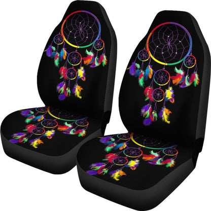 Multi Color Native Dreamcatcher Colorful Feather Car Seats Covers 211204 - YourCarButBetter