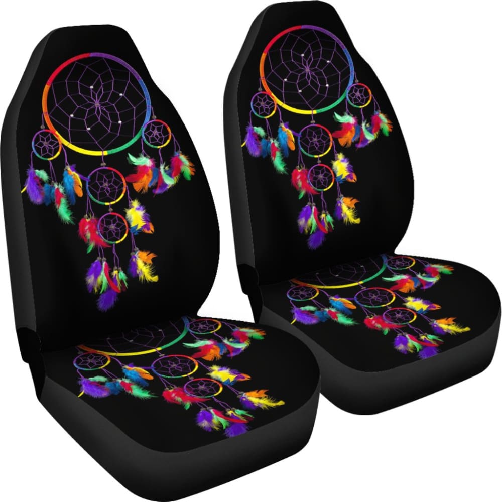 Multi Color Native Dreamcatcher Colorful Feather Car Seats Covers 211204 - YourCarButBetter