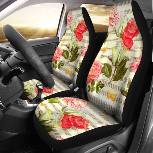 Music Roses Car Seat Covers 174510 - YourCarButBetter