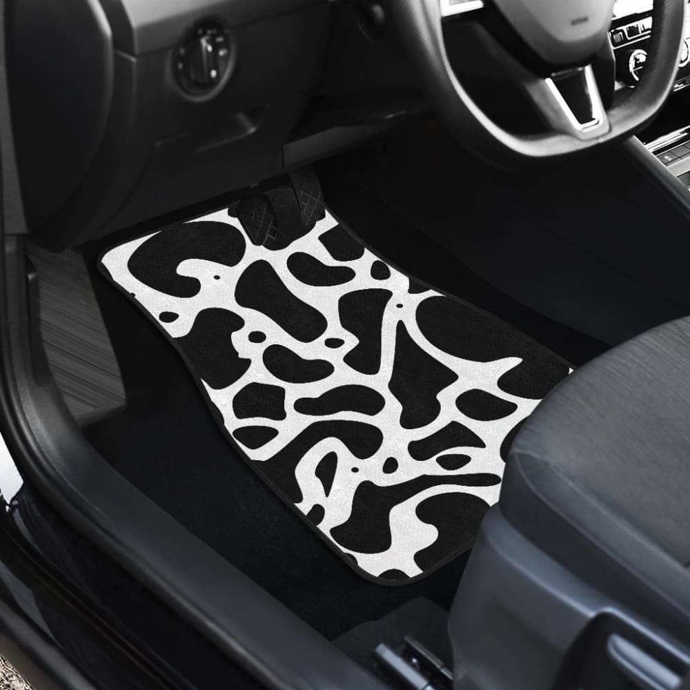 Must Buy Cowhide Print Car Floor Mats 210605 - YourCarButBetter