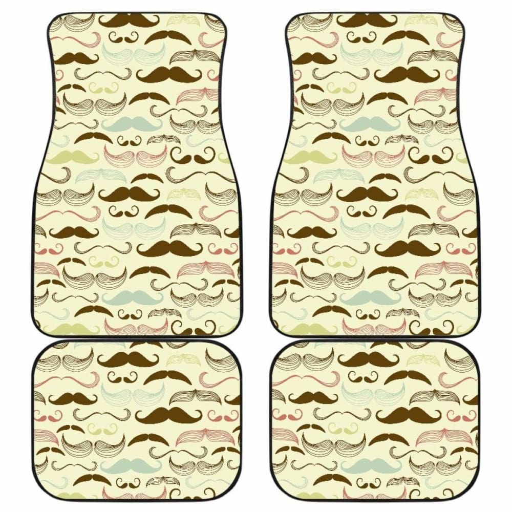 Mustache Beard Pattern Print Design 01 Front And Back Car Mats 153908 - YourCarButBetter