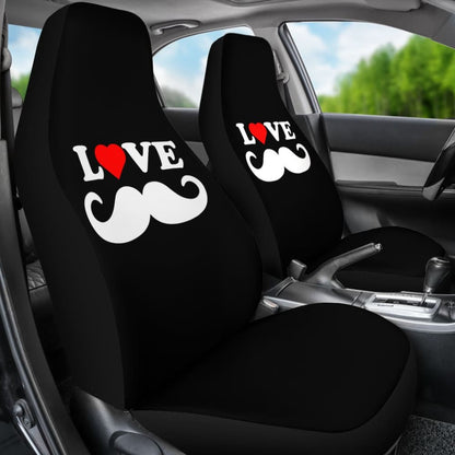 Mustache Beard Print Design Car Seat Covers 210305 - YourCarButBetter