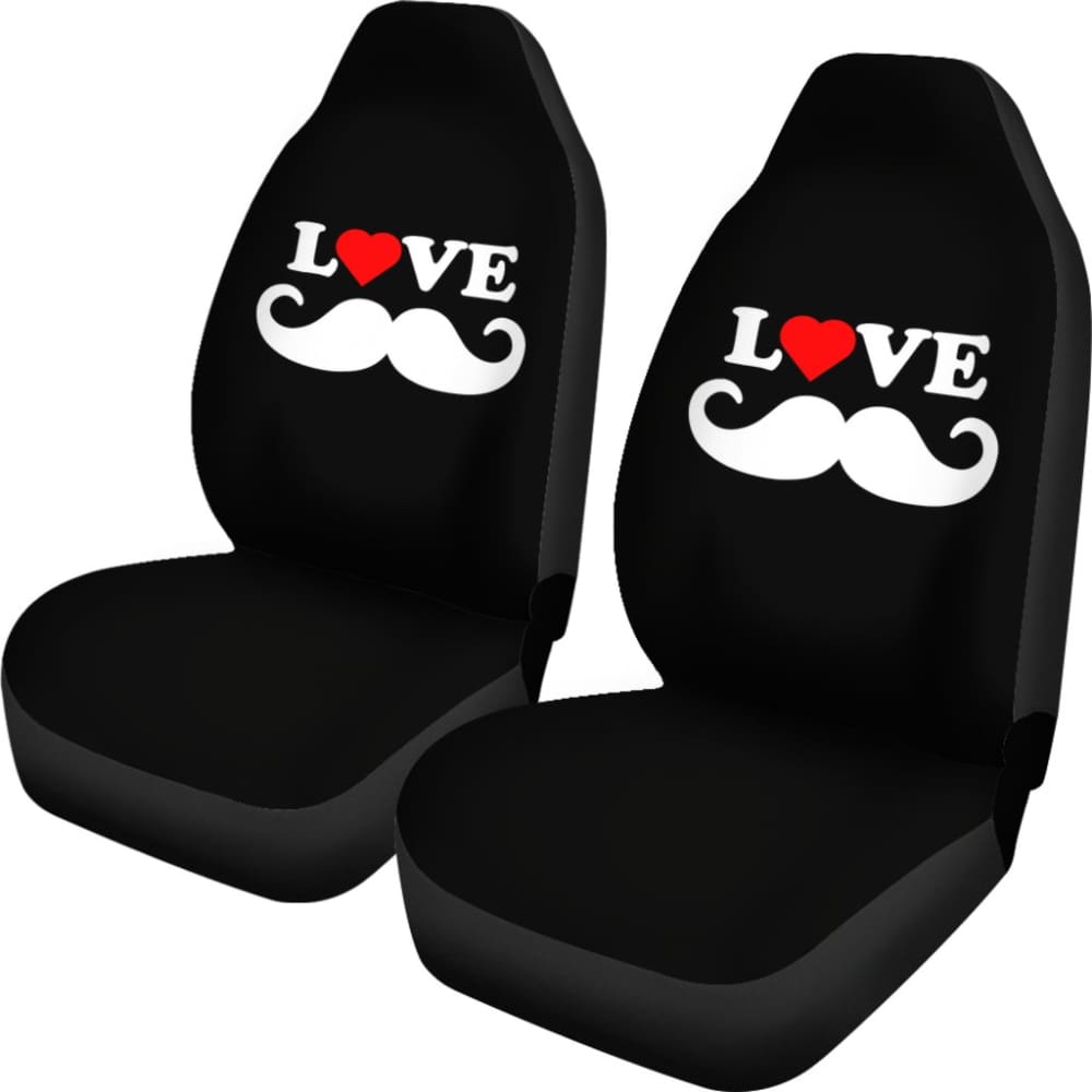 Mustache Beard Print Design Car Seat Covers 210305 - YourCarButBetter