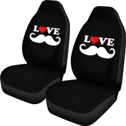 Mustache Beard Print Design Car Seat Covers 210305 - YourCarButBetter