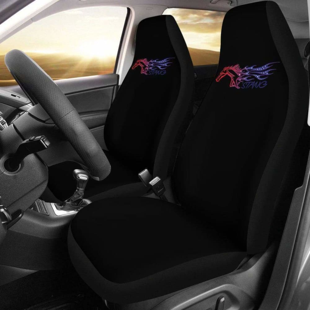 Mustang Horse Ford Black Seat Covers 170804