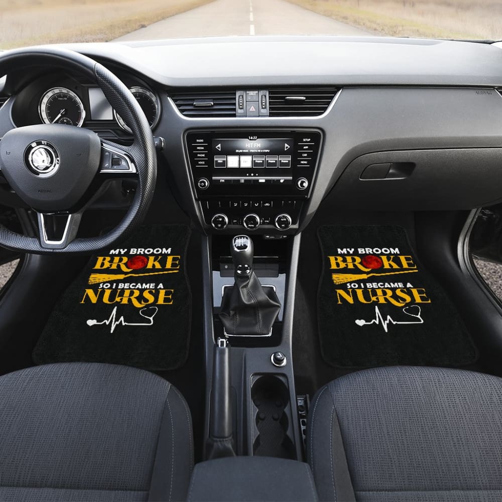 My Broom Broke So I Became A Nurse Halloween Amazing Gift Ideas Car Floor Mats 211110 - YourCarButBetter